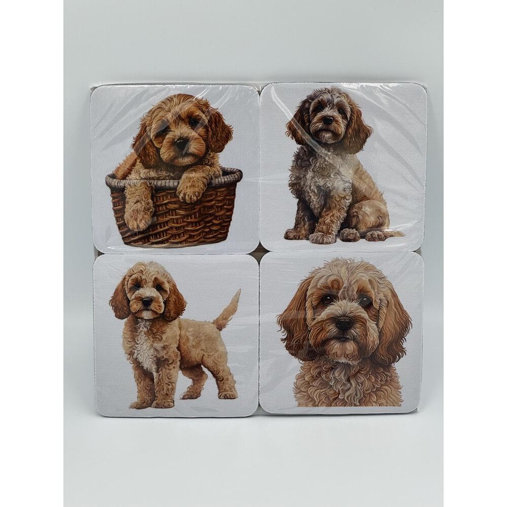 4 Piece Set Poodle Mix/Shih Poo Dog Neoprene Coasters